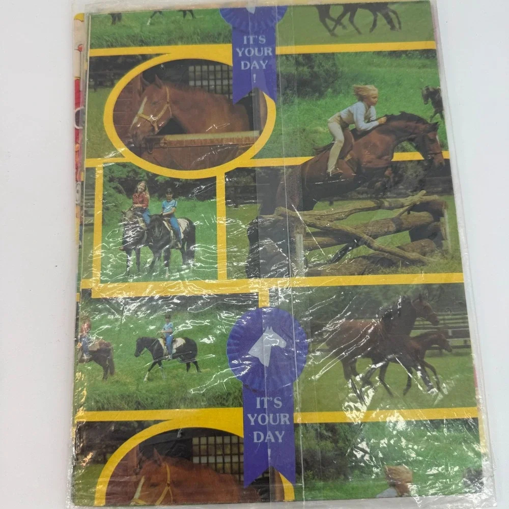 Vintage Gibson Lot of 3 Birthday Gift‎ Wrapping Paper Two BIG Sheets NIP 8 SQ FT